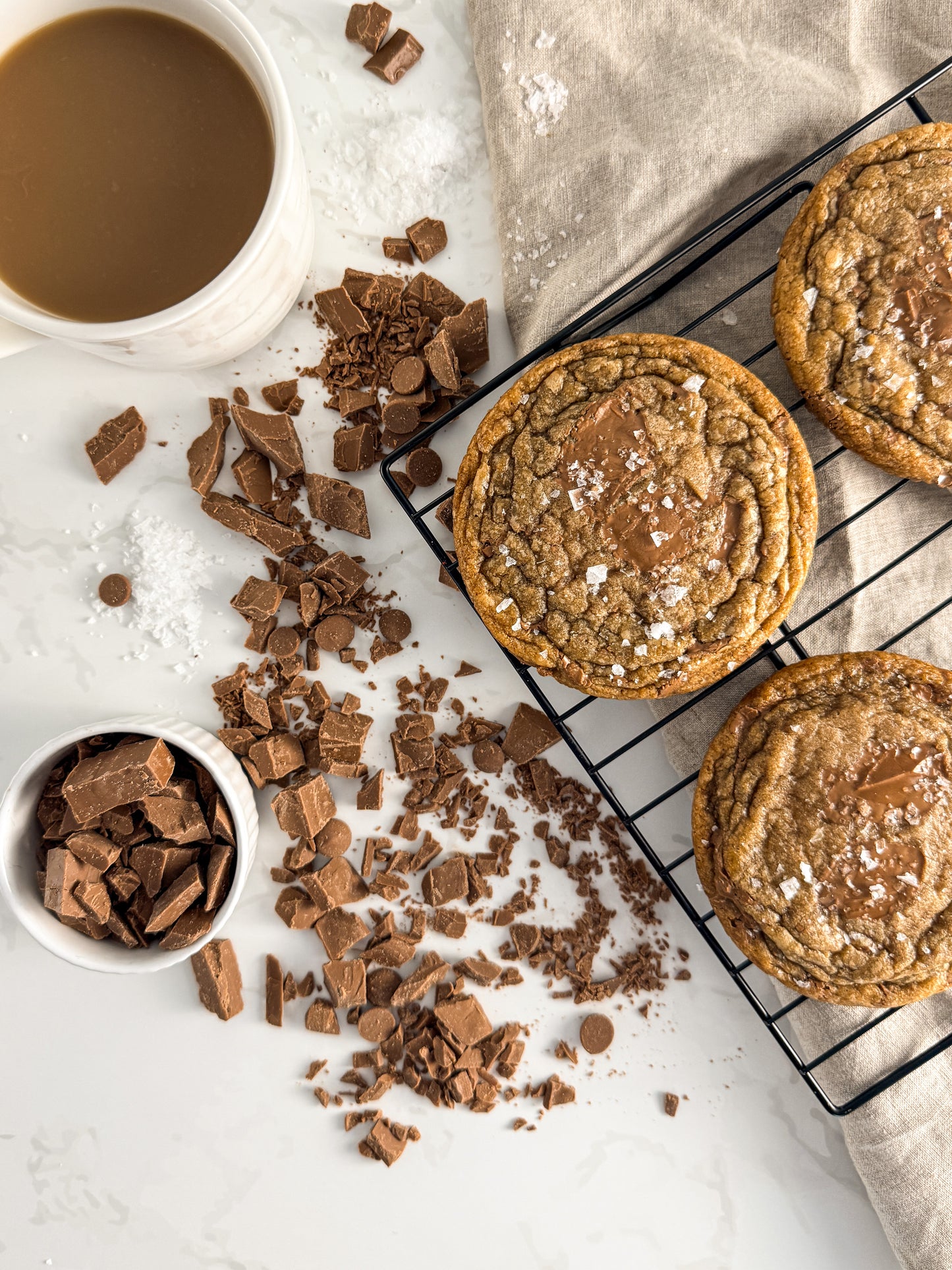 Half Three milk chocolate and sea salt cookie with chopped milk chocolate